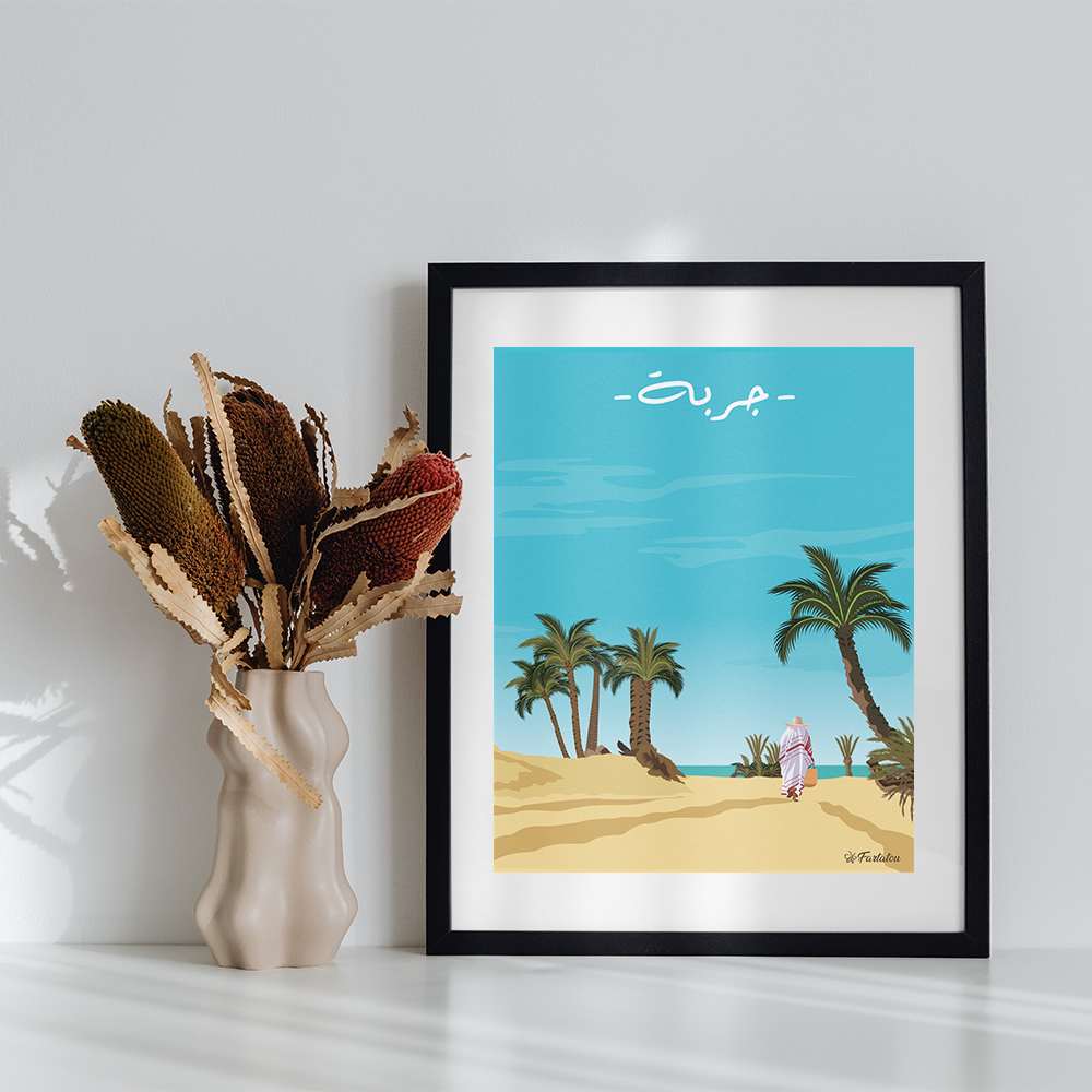 Djerba Poster - fartatou - Tunisie en illustration