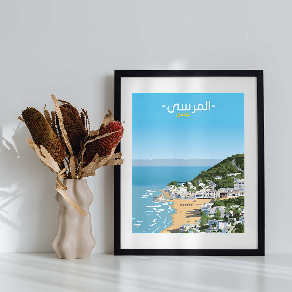 Marsa Poster - fartatou - Tunisie en illustration