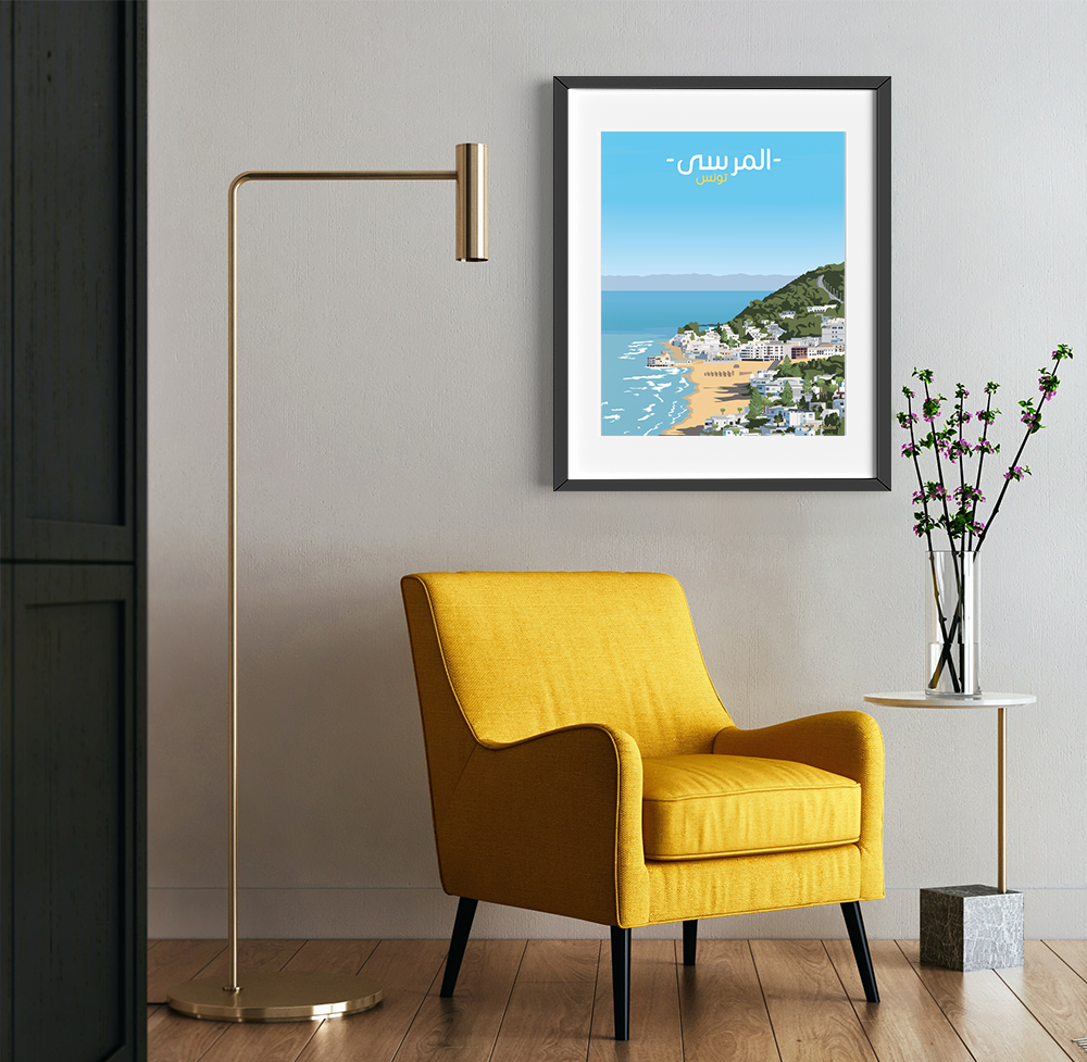 Marsa Poster - fartatou - Tunisie en illustration