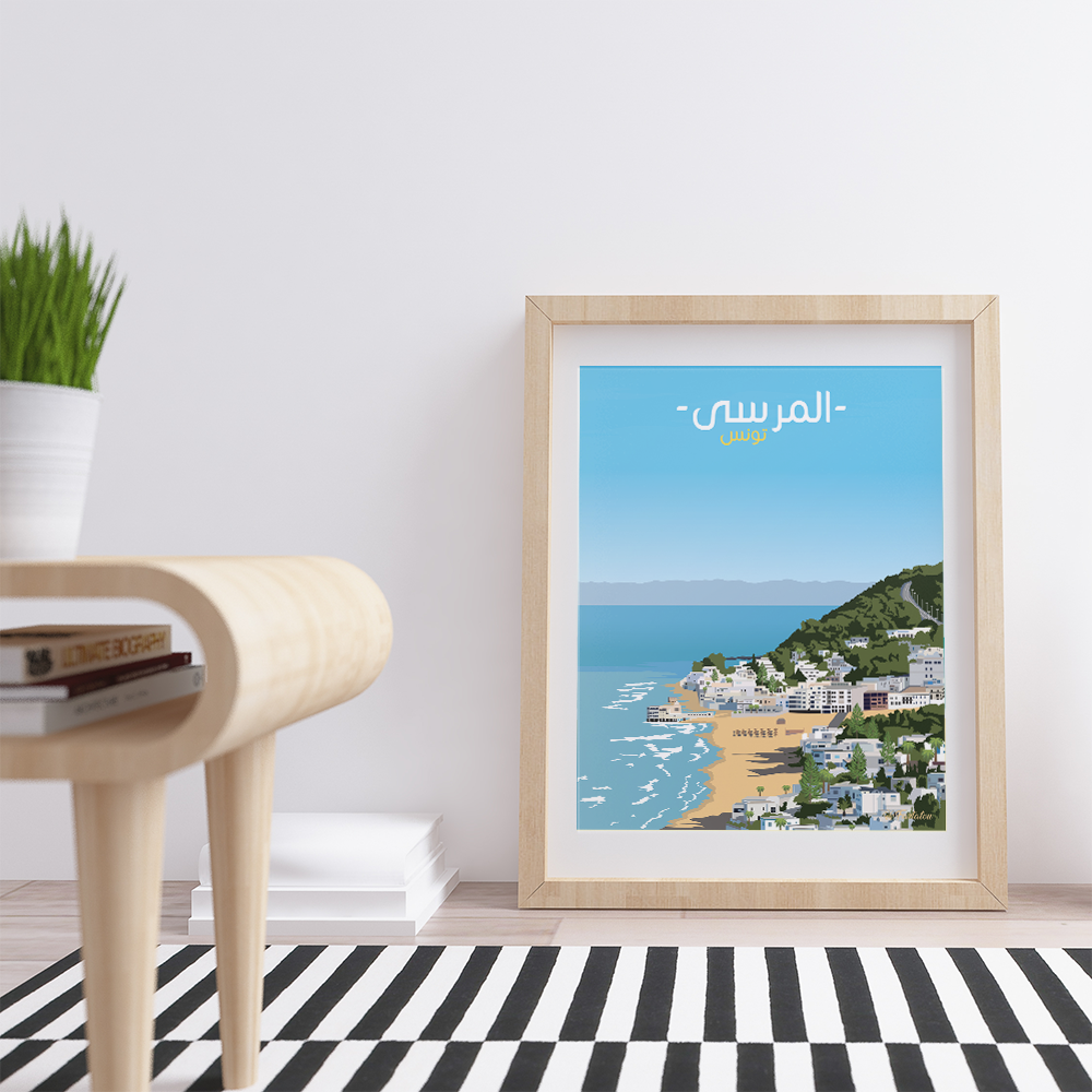 Marsa Poster - fartatou - Tunisie en illustration